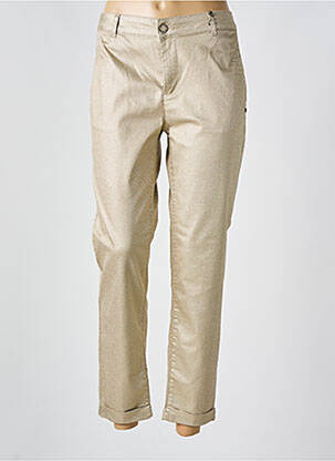 Pantalon 7/8 fermeture zippée sous rabat boutonné or EVA KAYAN femme