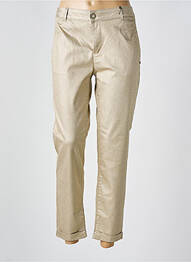 Pantalon 7/8 fermeture zippée sous rabat boutonné or EVA KAYAN femme