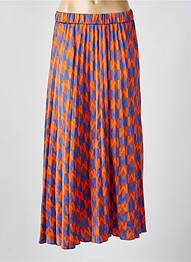 Jupe mi-longue coupe évasée orange LOLA CASADEMUNT femme