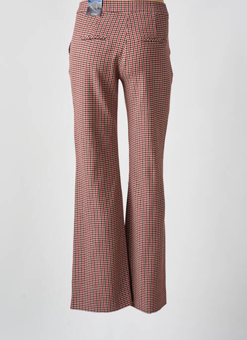 Pantalon droit fermeture zippée sous rabat avec crochet rose TONI femme