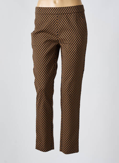 Pantalon droit taille élastique marron TONI femme