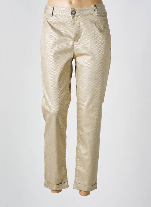 Pantalon 7/8 fermeture zippée sous rabat boutonné or EVA KAYAN femme