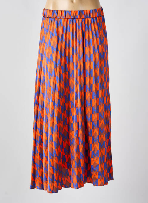 Jupe mi-longue coupe évasée orange LOLA CASADEMUNT femme