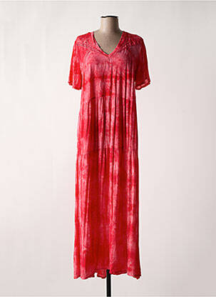 Robe longue manches courtes manches courtes rouge ATELIER JAD femme