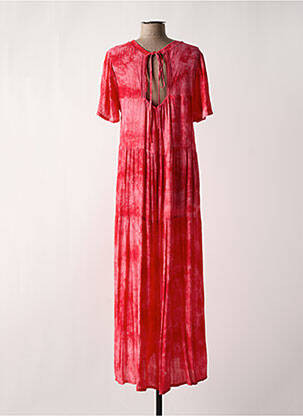 Robe longue manches courtes manches courtes rouge ATELIER JAD femme