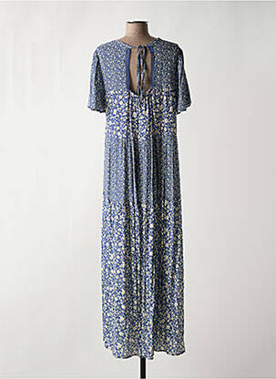 Robe longue manches courtes manches courtes bleu ATELIER JAD femme