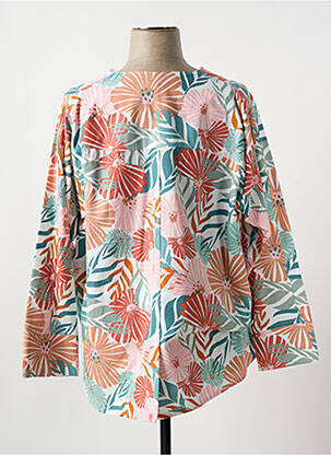 Chemisier imprimé fleurs manches longues orange JORGIE PARIS femme