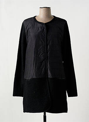 Veste casual col rond noir MARINA V femme