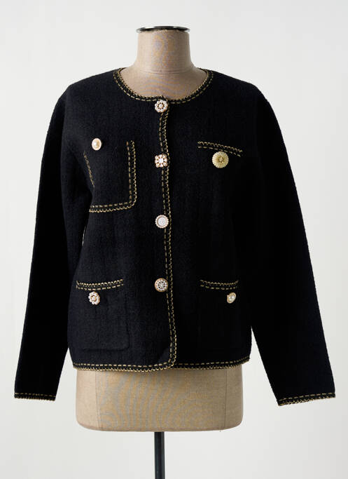Gilet manches longues noir LEO & UGO pour femme