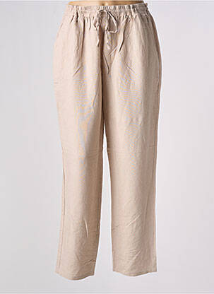 Pantalon large coupe fluide taille normale beige FREDA femme