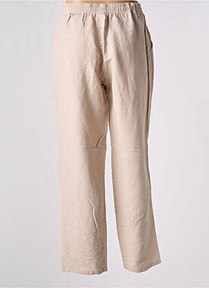 Pantalon large coupe fluide taille normale beige FREDA femme