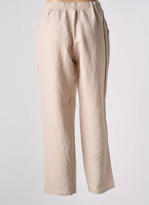 Pantalon large coupe fluide taille normale beige FREDA femme