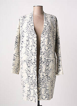 Manteau long coupe droite sans capuche gris MARINA V femme
