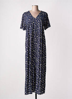 Robe longue manches courtes manches courtes bleu ATELIER JAD femme