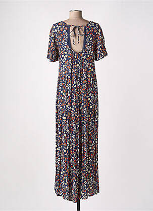 Robe longue manches courtes manches courtes bleu ATELIER JAD femme