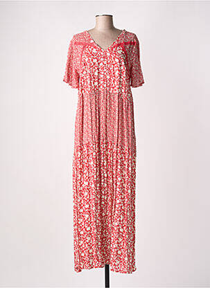 Robe longue manches courtes manches courtes rouge ATELIER JAD femme