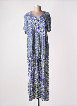 Robe longue manches courtes manches courtes bleu ATELIER JAD femme