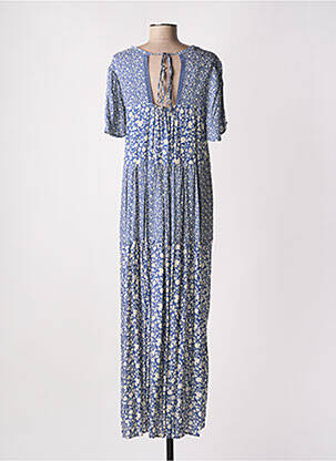 Robe longue manches courtes manches courtes bleu ATELIER JAD femme
