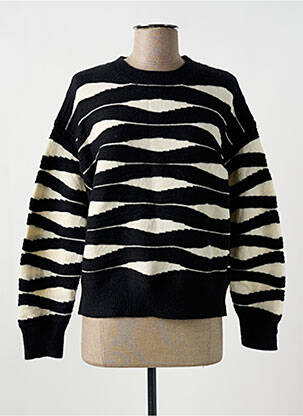 Pull resserrée sur le bas manches longues noir M femme