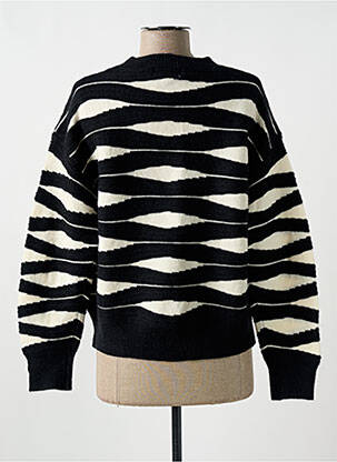 Pull resserrée sur le bas manches longues noir M femme