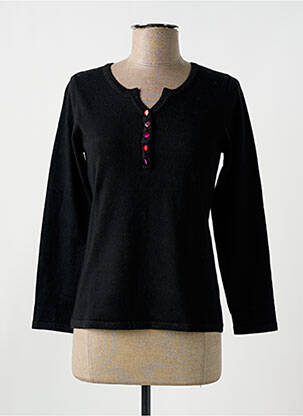 Pull col v manches longues noir GIORGIO BARBARA femme