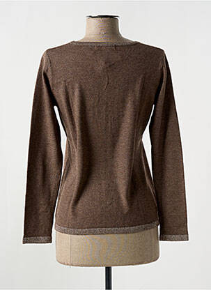 Pull col v manches longues marron GIORGIO BARBARA femme