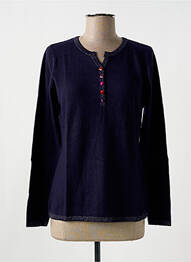 Pull col v manches longues bleu fonce GIORGIO BARBARA femme