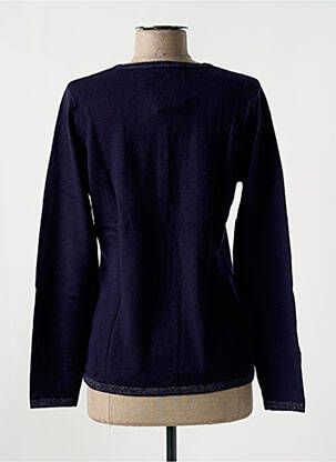 Pull col v manches longues bleu fonce GIORGIO BARBARA femme