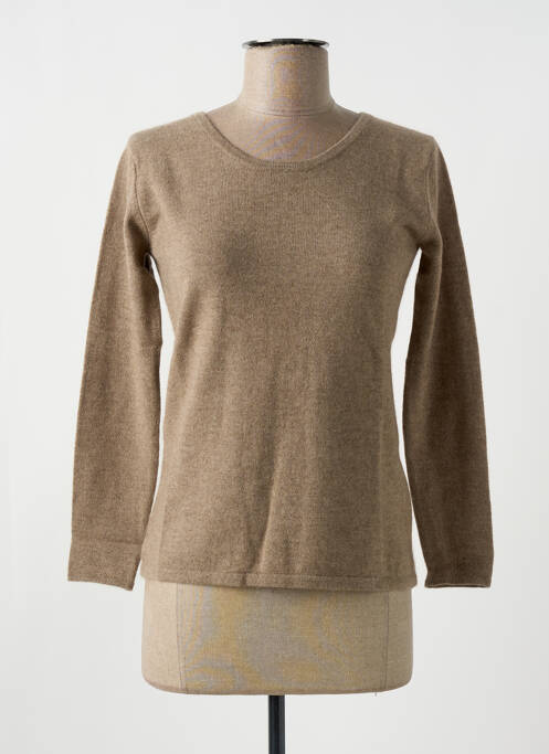 Pull col rond manches longues beige GIORGIO BARBARA femme