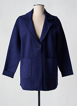 Gilet manches longues stretch bleu MARINA V femme
