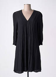 Robe mi-longue coupe fluide manches longues noir FREEMAN T.PORTER femme