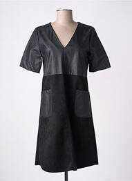 Robe mi-longue manches courtes manches courtes noir LA FEE MARABOUTEE femme