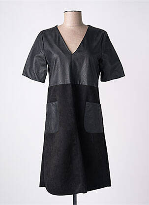 Robe mi-longue manches courtes manches courtes noir LA FEE MARABOUTEE femme
