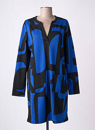 Robe courte manches longues manches longues bleu LA FEE MARABOUTEE femme