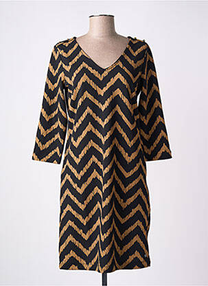 Robe mi-longue manches 3/4 manches 3/4 marron GARCIA femme