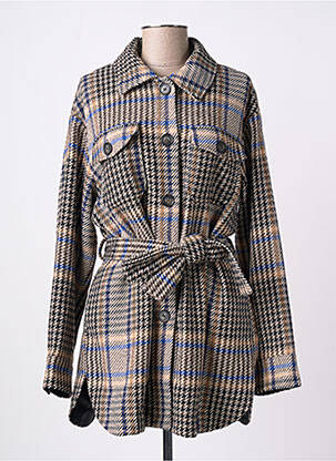 Manteau court poches sans capuche beige LA FEE MARABOUTEE femme