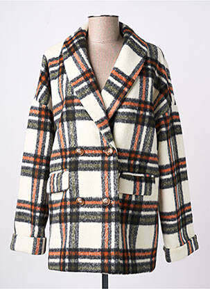 Manteau court poches sans capuche blanc LPB femme
