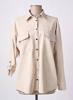 Chemisier coupe cintrée manches longues beige EVA KAYAN femme