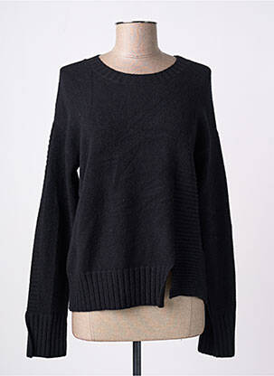Pull col rond manches longues noir EVA KAYAN femme