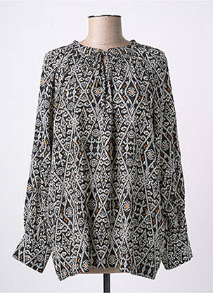 Blouse imprimé fantaisie manches longues noir LA FEE MARABOUTEE femme