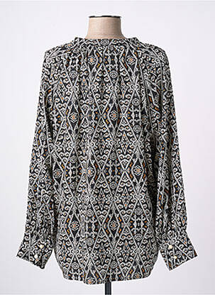 Blouse imprimé fantaisie manches longues noir LA FEE MARABOUTEE femme