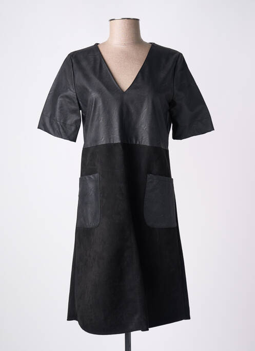 Robe mi-longue manches courtes manches courtes noir LA FEE MARABOUTEE femme