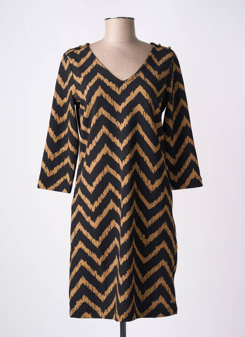 Robe mi-longue manches 3/4 manches 3/4 marron GARCIA femme