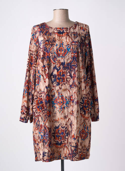 Robe mi-longue beige LA FEE MARABOUTEE pour femme