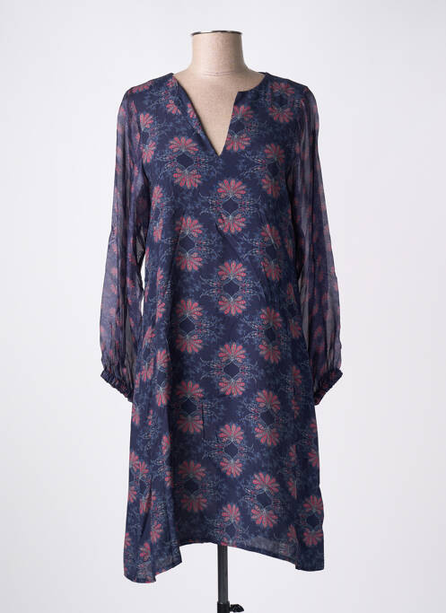 Robe mi-longue bleu LA FEE MARABOUTEE pour femme