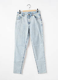 Jeans coupe slim effet usé délavé taille normale bleu EVA KAYAN femme