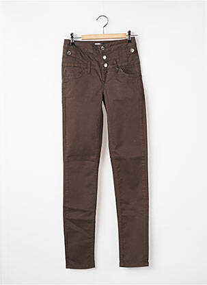 Jeans coupe slim poches taille haute marron LIU  JO femme