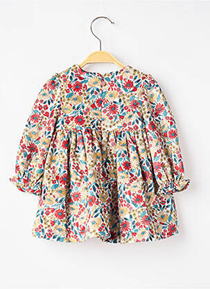 Robe mi-longue fermeture zippée au dos manches longues beige MAYORAL fille