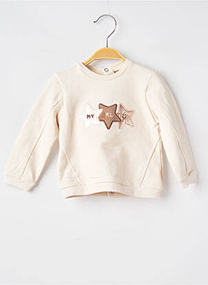 Sweat-shirt broderie manches longues beige MAYORAL fille