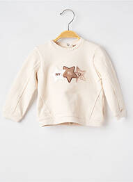 Sweat-shirt broderie manches longues beige MAYORAL fille